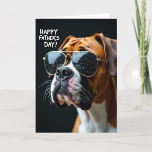 Tarjeta de Día del Padre con Perro con Estilo