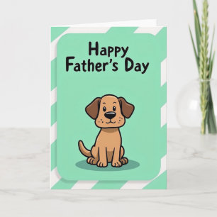 Tarjeta de Día del Padre con Perro de Dibujos Anim