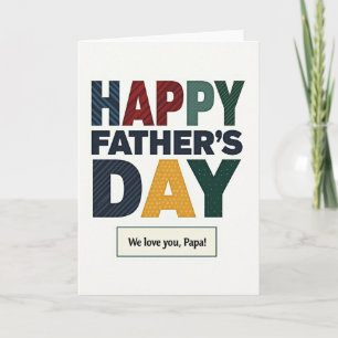 Tarjeta de Día del Padre con rayas