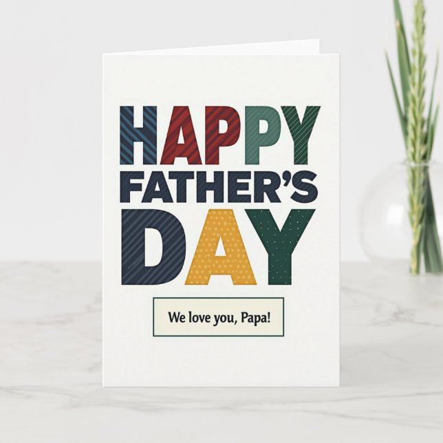 Tarjeta de Día del Padre con rayas (Anverso)