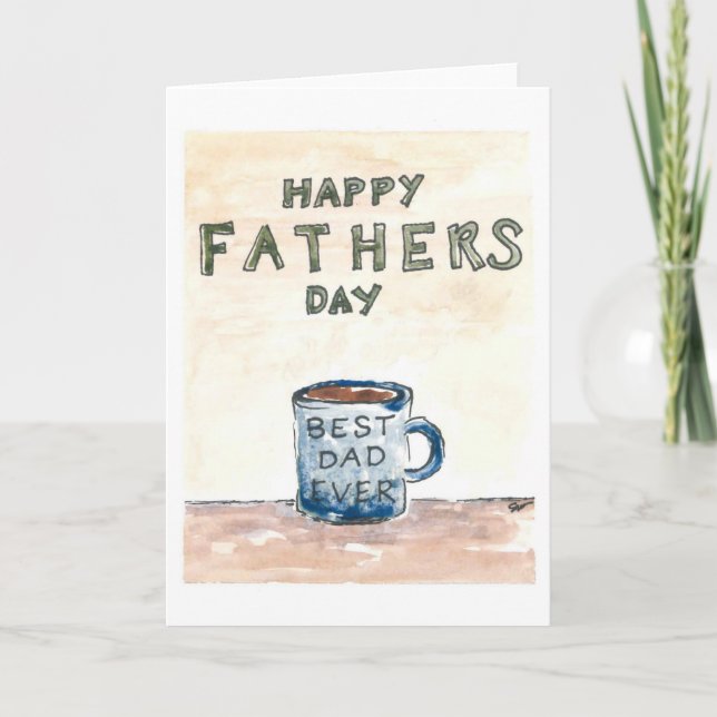 Tarjeta de Día del Padre de acuarela (Anverso)