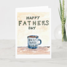 Tarjeta de Día del Padre de acuarela