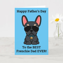 Tarjeta de Día del Padre de Bulldog Francés Black 