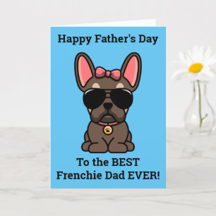 Tarjeta de Día del Padre de Bulldog Francés Marrón
