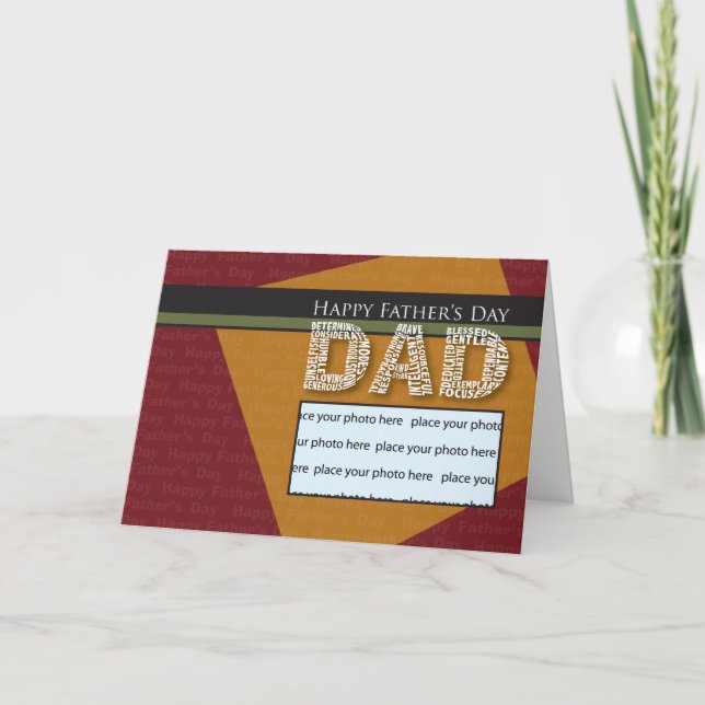 Tarjeta de Día del Padre de la plantilla de fotos (Anverso)