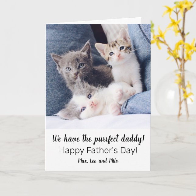 Tarjeta de día del padre de los bebes peludos (flor amarilla)