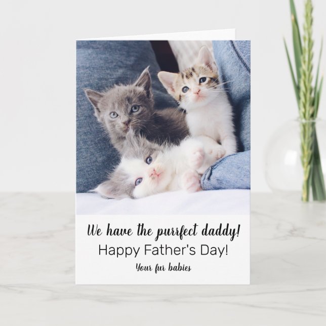 Tarjeta de día del padre de los bebes peludos (Anverso)