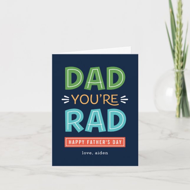 Tarjeta de Día del Padre de Personalizado Rad Dad  (Anverso)