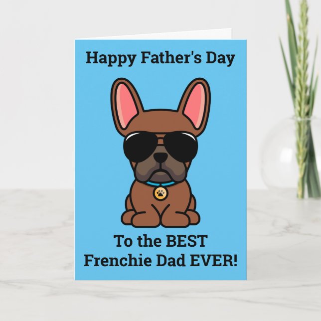 Tarjeta de Día del Padre del Bulldog Francés Fawn  (Anverso)