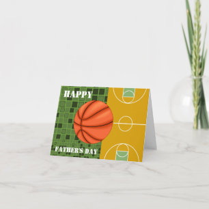 Tarjeta de Día del Padre Feliz de Baloncesto