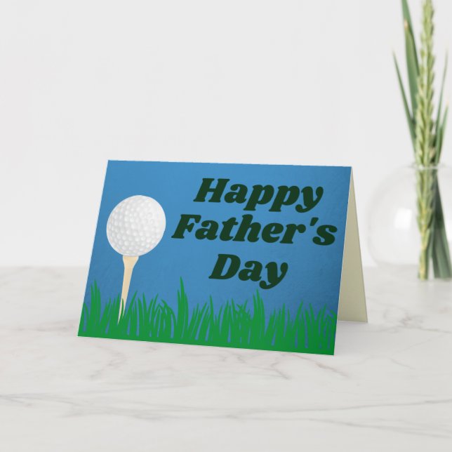 Tarjeta de Día del Padre Feliz de Golf (Anverso)