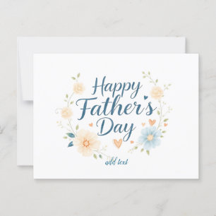 Tarjeta de Día del Padre Feliz Estético con nombre