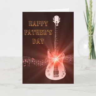 Tarjeta de Día del Padre para notas de guitarra