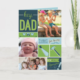 Tarjeta de Día del Padre Personalizado con Fotos