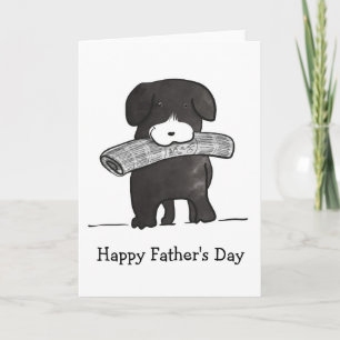 Tarjeta de día del perro con la prensa del padre