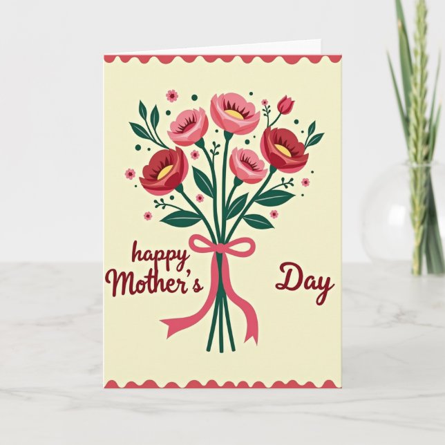 Tarjeta de día feliz con flores de oro falsas (Anverso)