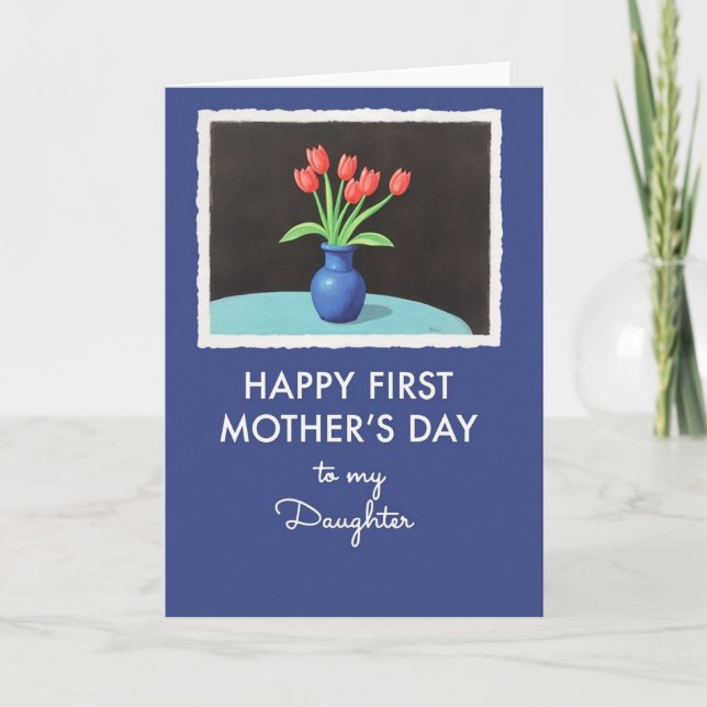 Tarjeta de día feliz con flores de terciopelo (Anverso)