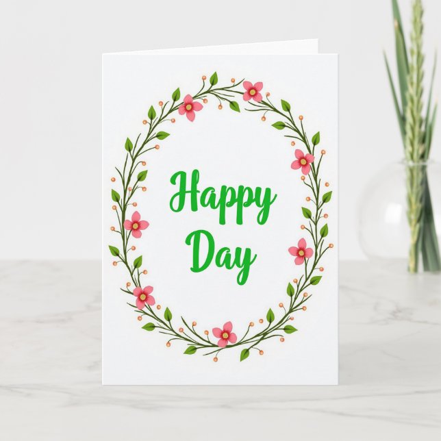 Tarjeta de Día Feliz con Hoja de Oro Falso (Anverso)