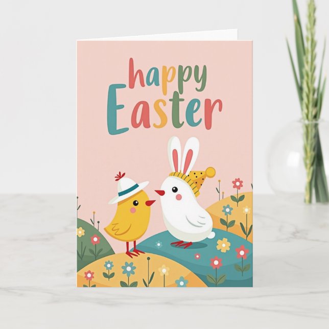 Tarjeta de día feliz de amigos de primavera (Anverso)