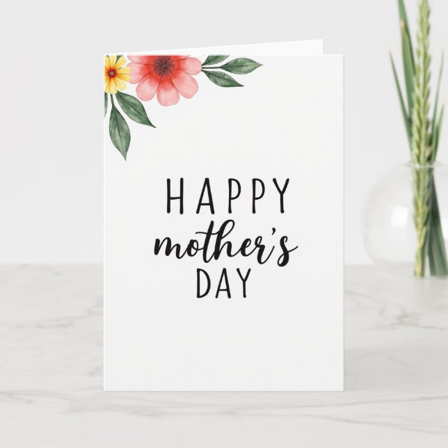 Tarjeta de día feliz rosa y amarillo (Anverso)