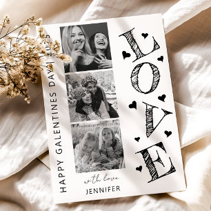 Tarjeta de Día Moderno de Amor 3 Fotogalentines