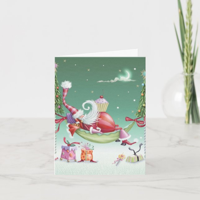 Tarjeta de Día para Navidades caprichosos - Torta (Anverso)