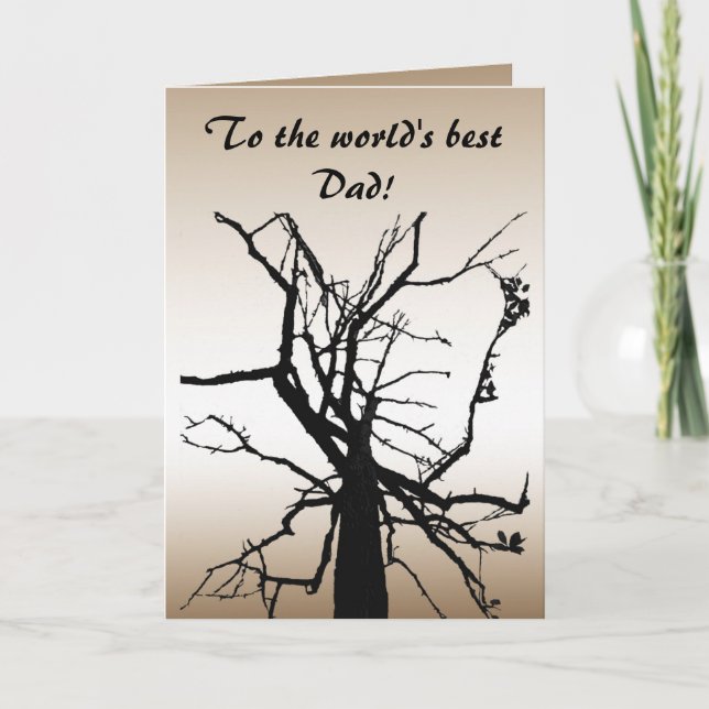 Tarjeta de Día para Padres con Resumen de Árbol Su (Anverso)