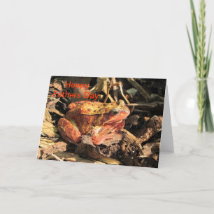 Tarjeta de Día para Padres naranjas Frog