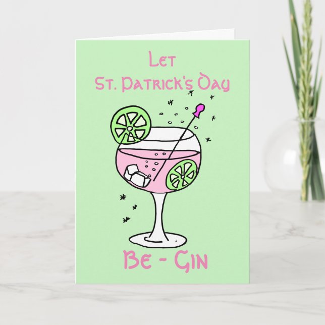 Tarjeta de Día Pink Gin St Patrick (Anverso)
