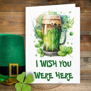 Tarjeta de día Watercolour Irish Green Beer St Pat
