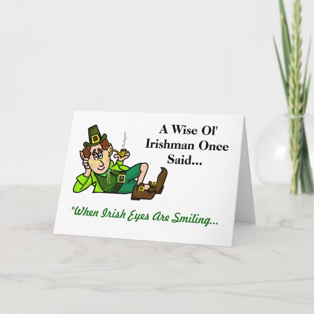 Tarjeta de Día Wise Ol' Leprechaun St. Patrick (Anverso)