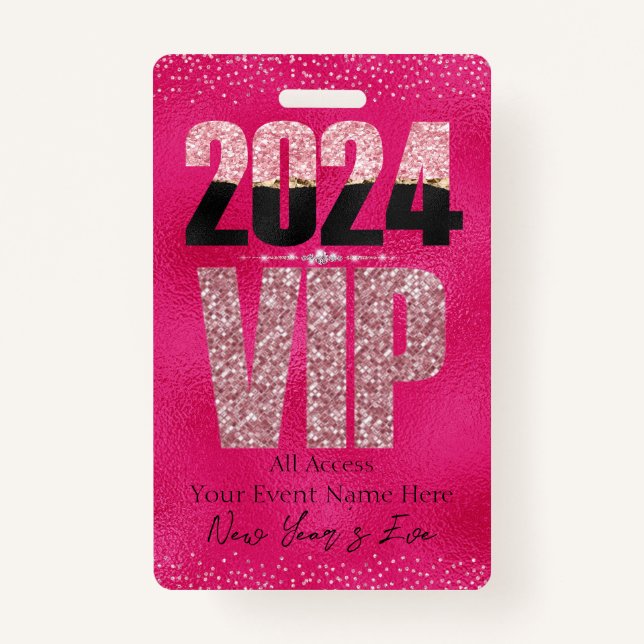 Tarjeta de diamantes VIP 2024 Glamorosa Purpurina  (Anverso)