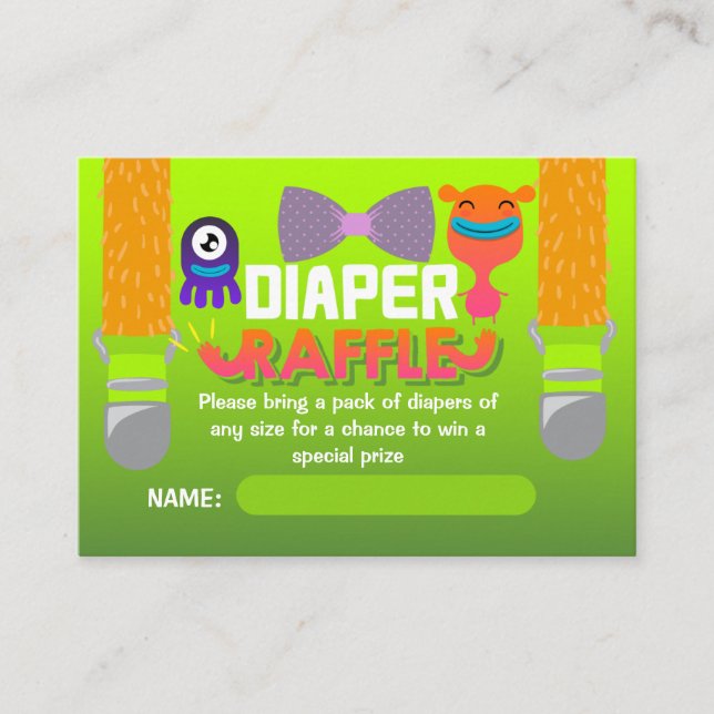 TARJETA DE DIAPER RAFLE Han creado un monstruo (Anverso)