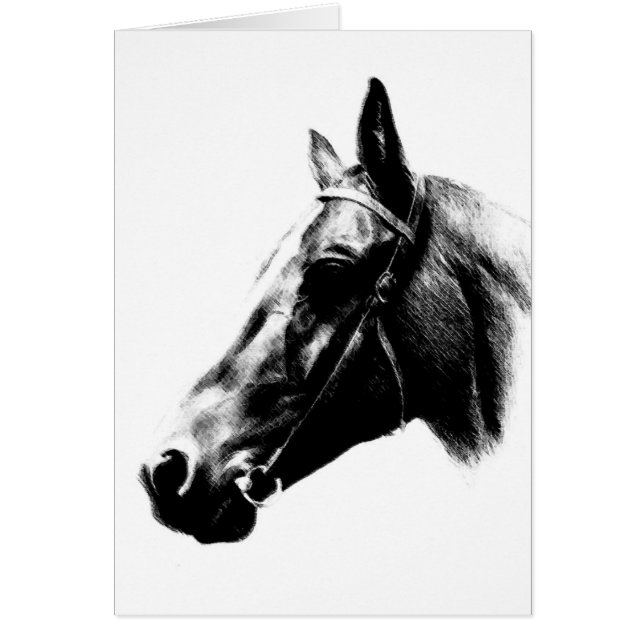 Tarjeta de dibujo de caballos (Frente)