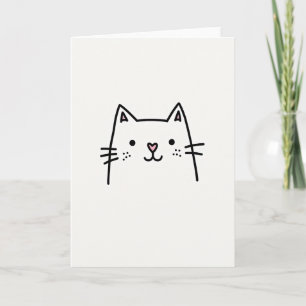Tarjeta de dibujo de gatito lindo