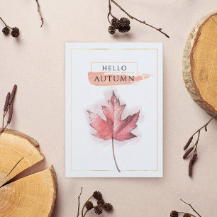Tarjeta de dibujo de hoja de otoño elegante y tren