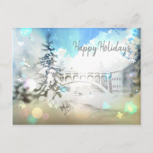 Tarjeta de dibujo de lápiz de Happy Holidays