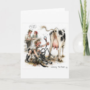Tarjeta de Dibujos Animados de Granja de Nueva Zel