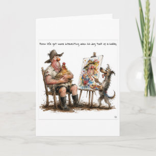 Tarjeta de Dibujos Animados de Granja de Nueva Zel