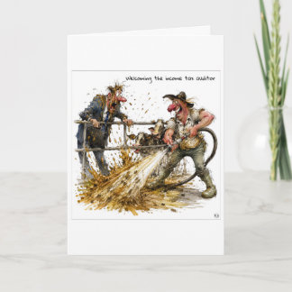 Tarjeta de Dibujos Animados de Granja de Nueva Zel