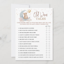 Tarjeta de Dicho de Viejas sobre Baby Shower Luna