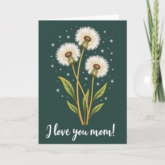 Tarjeta de Diente de León para Mamá (Anverso)
