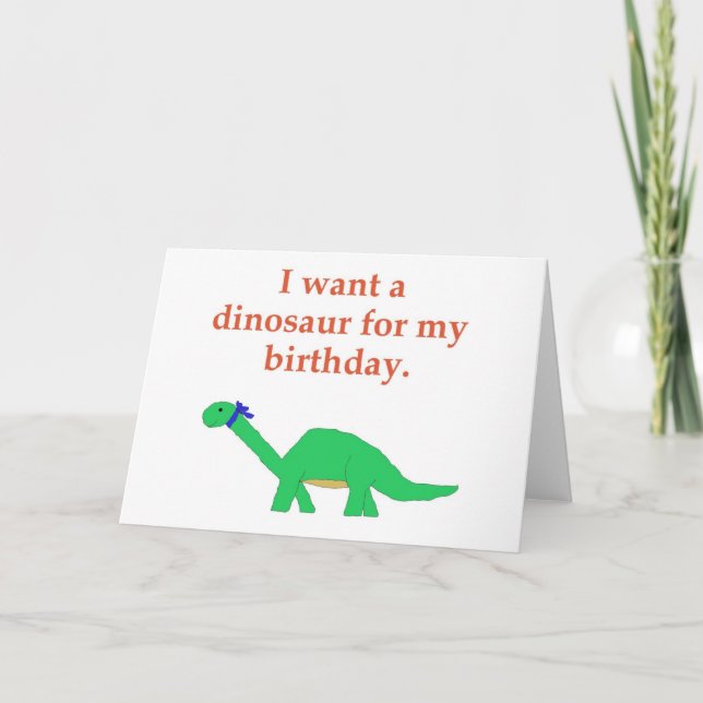 Tarjeta de dinosaurio de cumpleaños (Anverso)