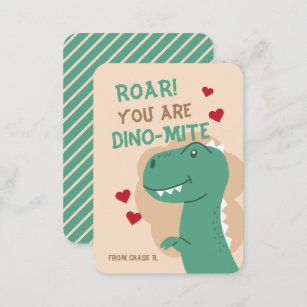 Tarjeta de dinosaurio-El día de San Valentín de au