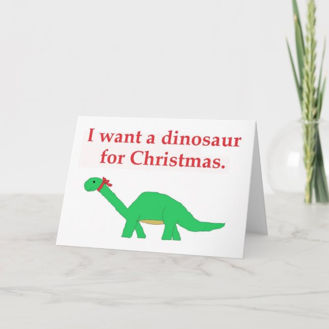 Tarjeta de dinosaurio para navidades (Anverso)