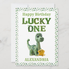 Tarjeta de dinosaurio St Patrick's Day Lucky One