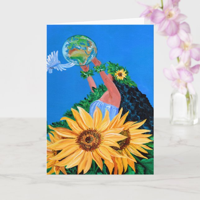 Tarjeta de diosa de Hula Peace (Orquídea)