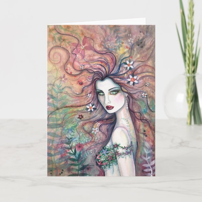 Tarjeta de Diosa de las Flores por Molly Harrison (Anverso)