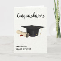 Tarjeta de diploma de gorra de graduación de felic