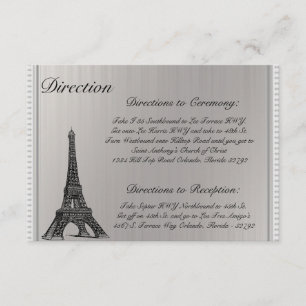 Tarjeta de dirección 3,5 x 5 Torre Eiffel Negra